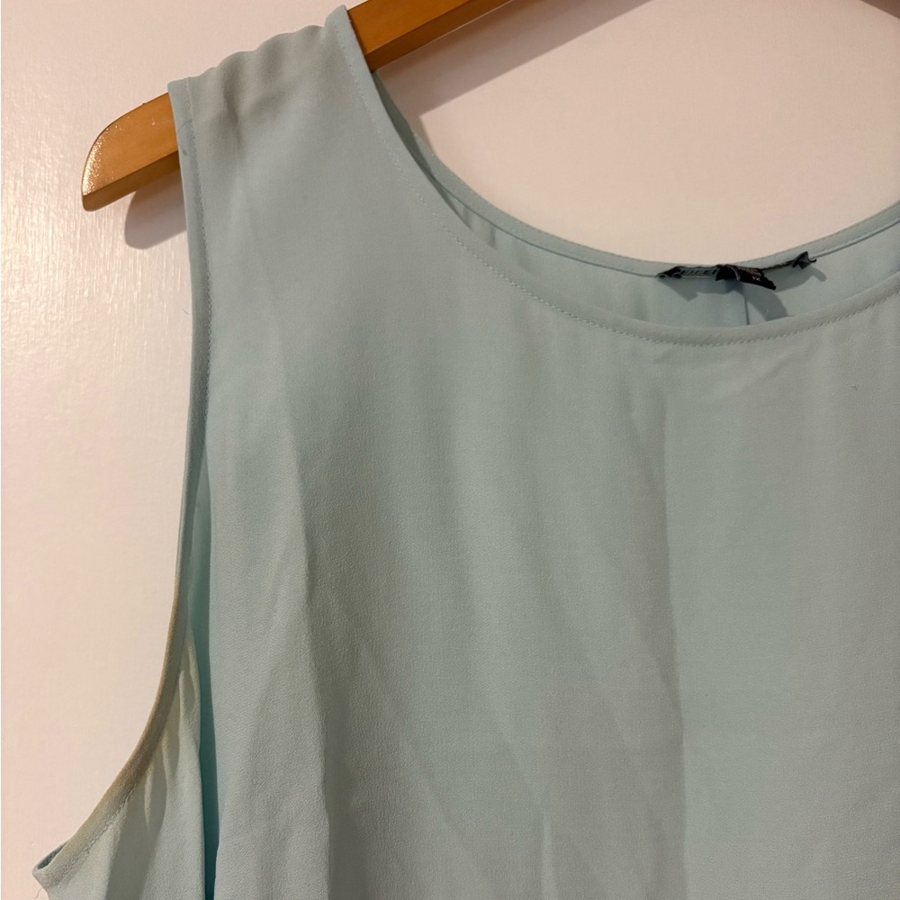 Elegant Sleeveless Mint Hi-Lo Mint Blue Tunic - Picture 2 of 8